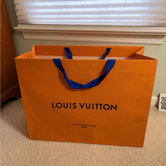 Louis Vuitton Accessories - Louis Vuitton Iconic Large Bold Orange Bag with Blue Handles